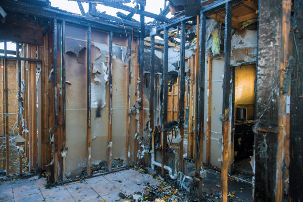 Professional Fire Damage Restoration technician working in Kendall Park, NJ